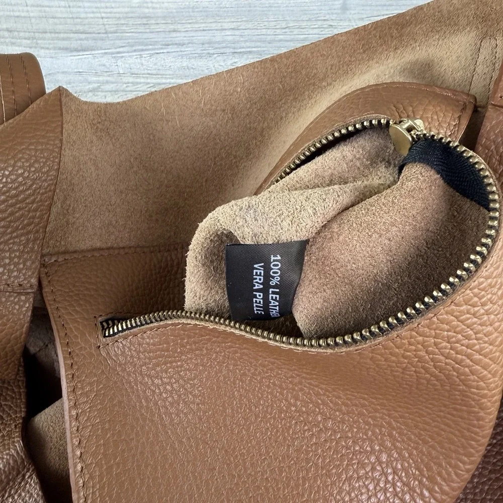 Kurt Geiger London Made in Italy 100% Leather Brown Large Tote Bag Shopper